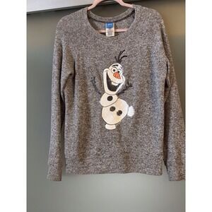 Disneys Olaf Dancing Sweater Women's Size Large Gray
